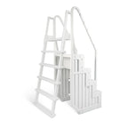 Escalier de piscine facile Blue Wave avec échelle extérieure pour piscines hors sol - 32,5 po L x 56 po P x 81 po H