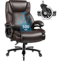 Chaise de bureau de direction Bossin grande taille et forte, 500 lb, avec support lombaire réglable, chaise ergonomique en cuir PU à dossier haut pour ordinateur