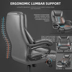 Chaise de bureau de direction Bossin grande taille et forte, 500 lb, avec support lombaire réglable, chaise ergonomique en cuir PU à dossier haut pour ordinateur