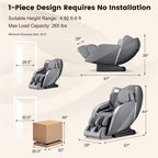 Fauteuil de massage corporel complet Costway avec commande vocale, chaleur et rouleau de pied