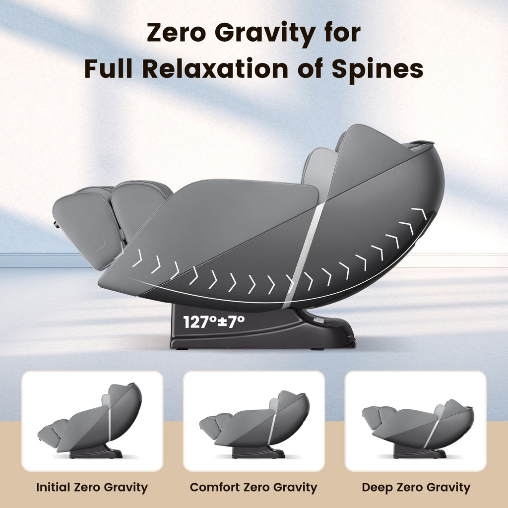 Fauteuil de massage corporel complet Costway avec commande vocale, chaleur et rouleau de pied