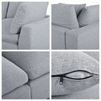 Canapé d'angle moderne en U avec 2 grandes méridiennes et poufs amovibles
