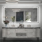 Miroir de Salle de Bain LED Extra Large Mural Anti-Buée Maquillage 3 Couleurs