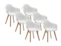 Set of 6 VIXI armchairs - Polypropylene and Beech - White