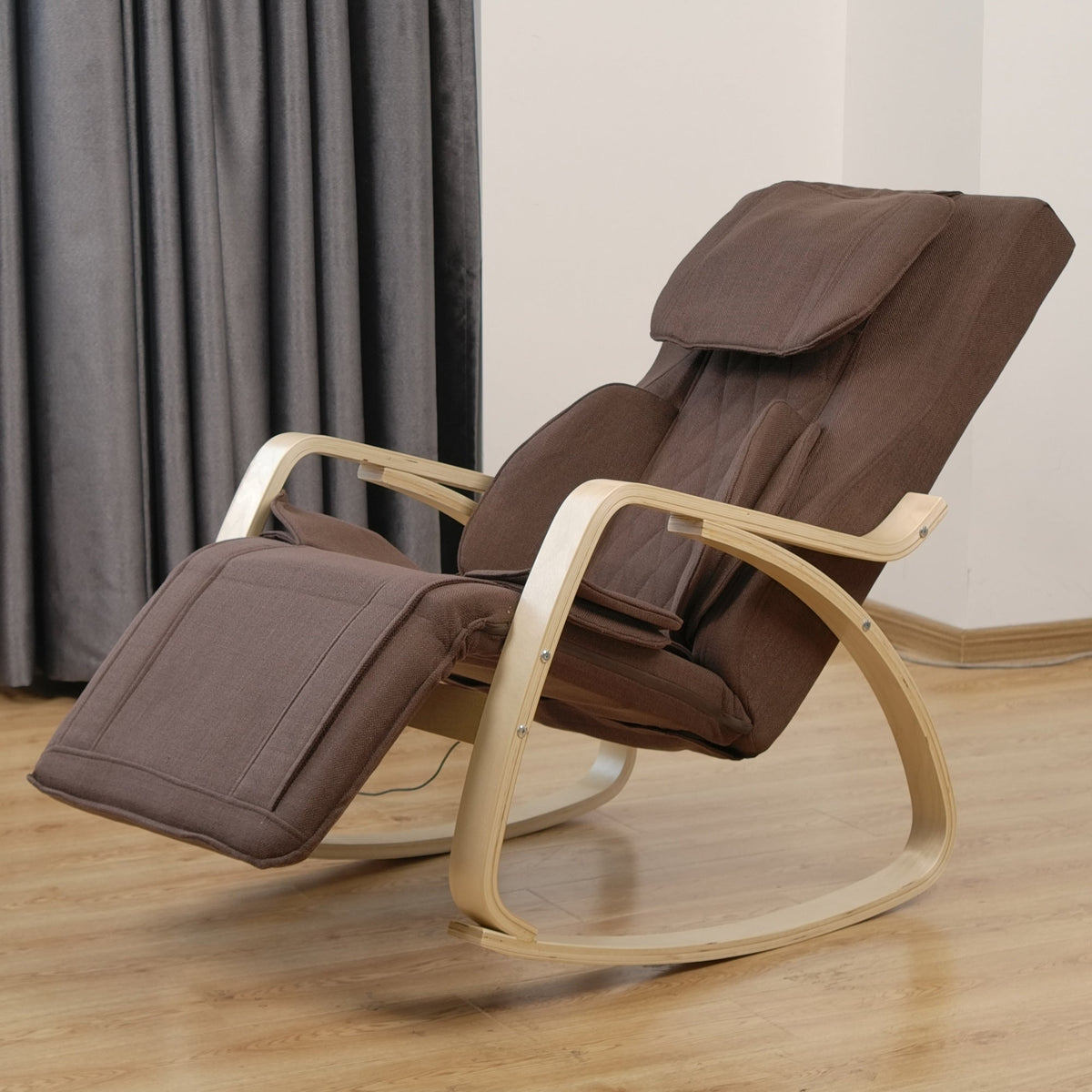 Fauteuil inclinable massant complet Fauteuil de relaxation à pression d'air Fauteuil à bascule réglable avec coussin en tissu de coton