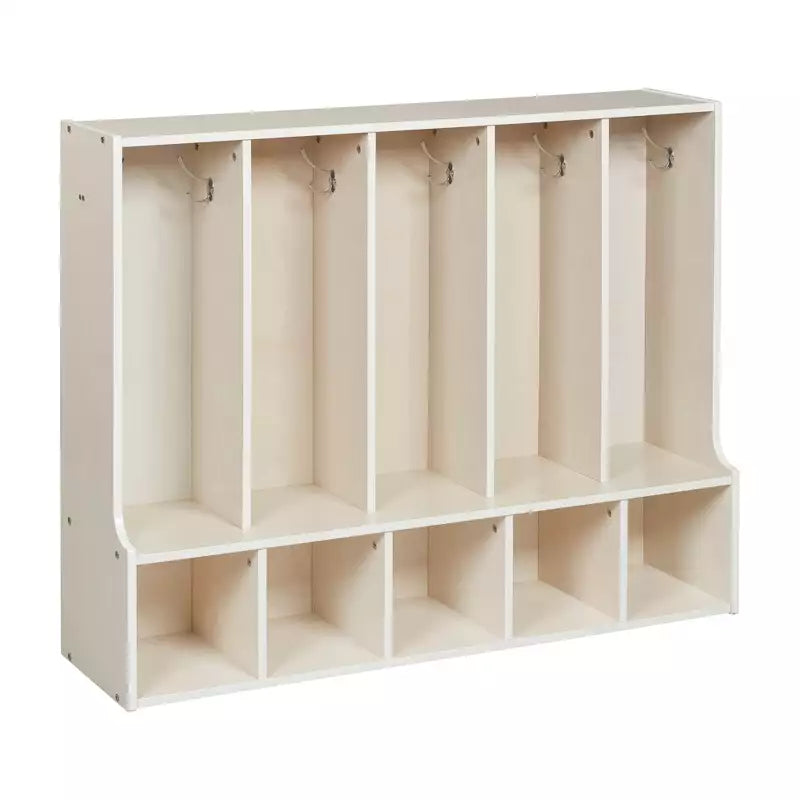 Porte-manteau pour enfants ECR4Kids Streamline 5 sections avec banc, mobilier de classe