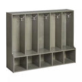 Porte-manteau pour enfants ECR4Kids Streamline 5 sections avec banc, mobilier de classe