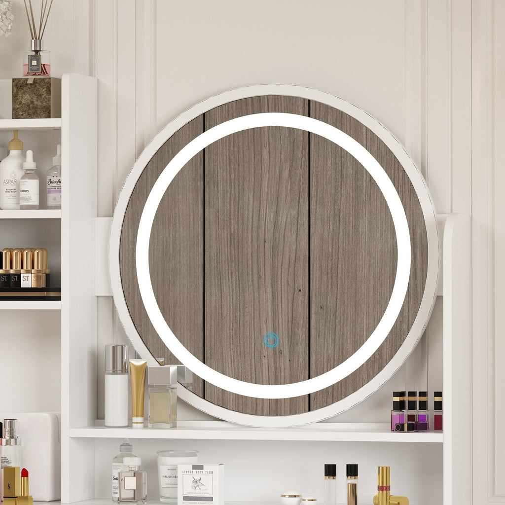 Ensemble de Coiffeuse Maquillage avec Miroir Tactile et Tabouret