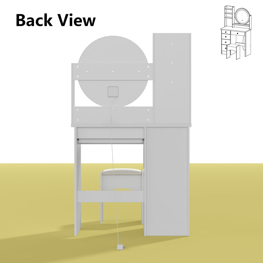 Ensemble de Coiffeuse Maquillage avec Miroir Tactile et Tabouret