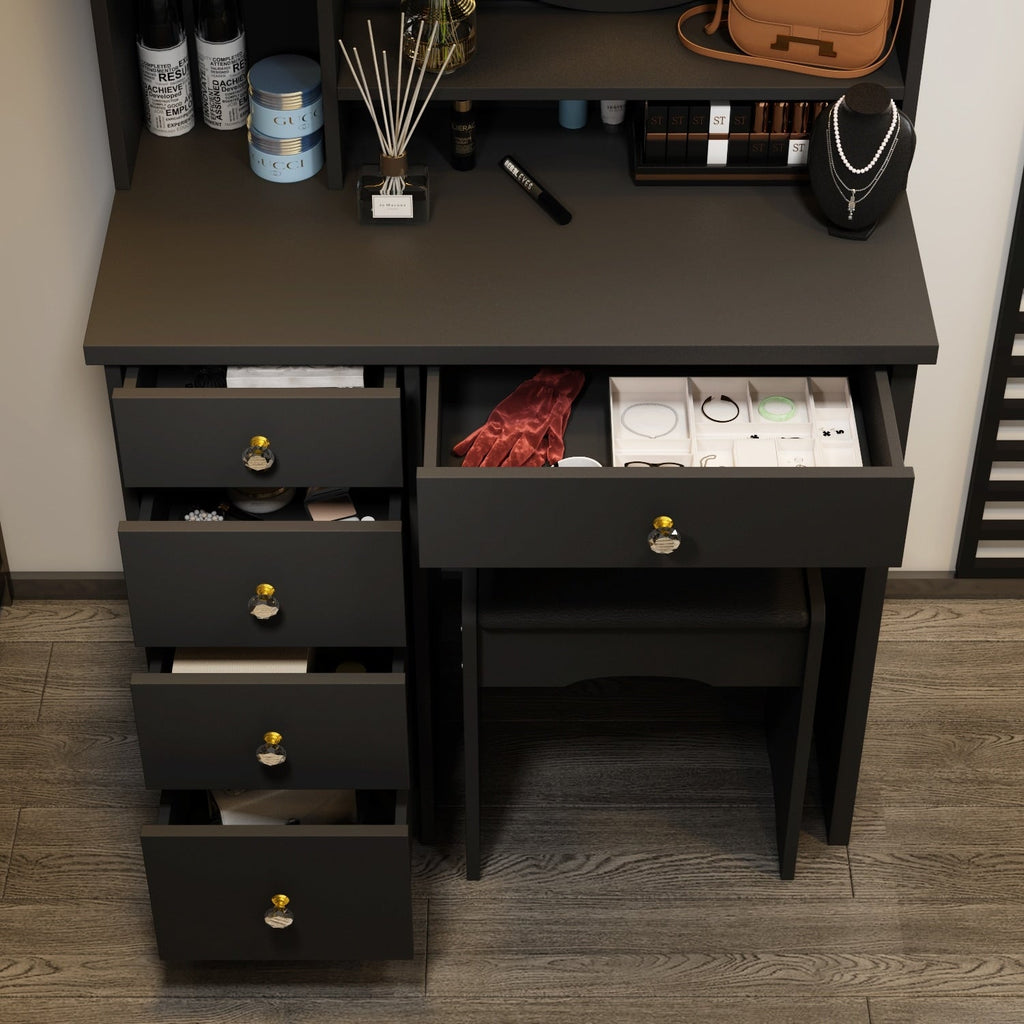 Ensemble de Coiffeuse Maquillage avec Miroir Tactile et Tabouret
