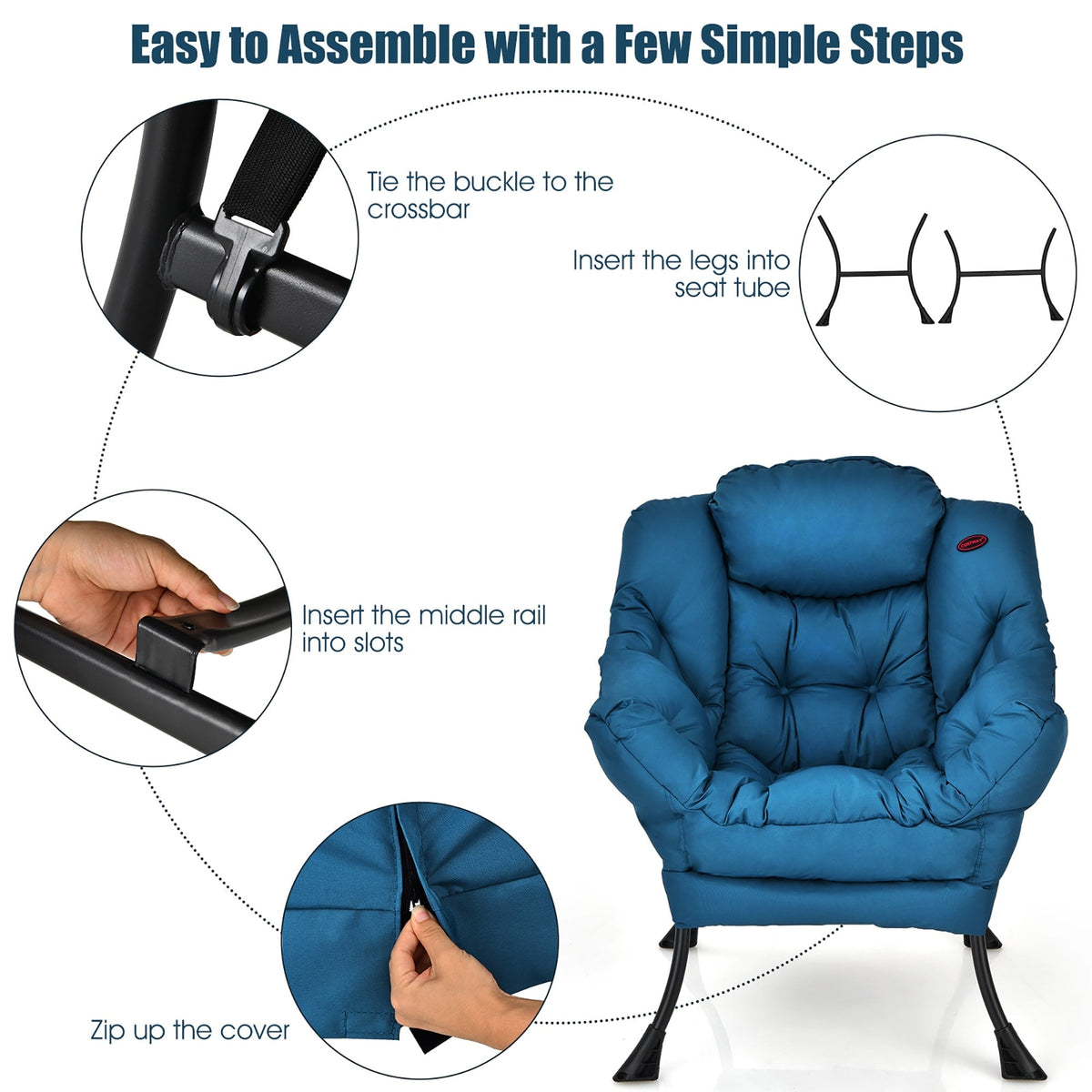 Fauteuil paresseux moderne Fauteuil d'appoint Fauteuil simple