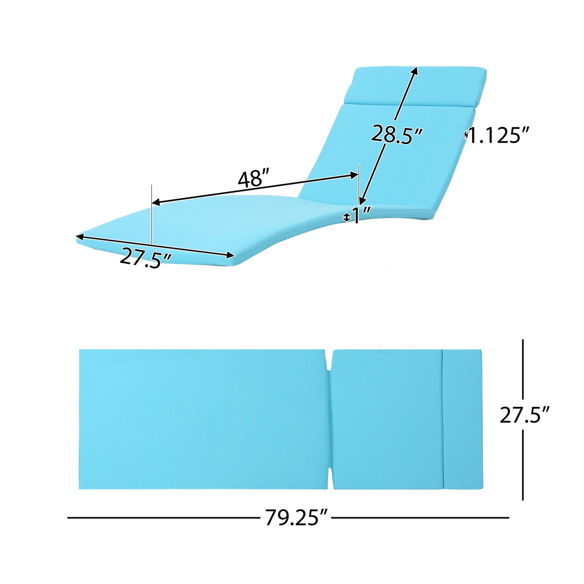 Ensemble de coussins d'extérieur Salem pour chaise longue - Coussins uniquement (lot de 2) par Christopher Knight Home - 79,25L x 27,50W x 1,50H