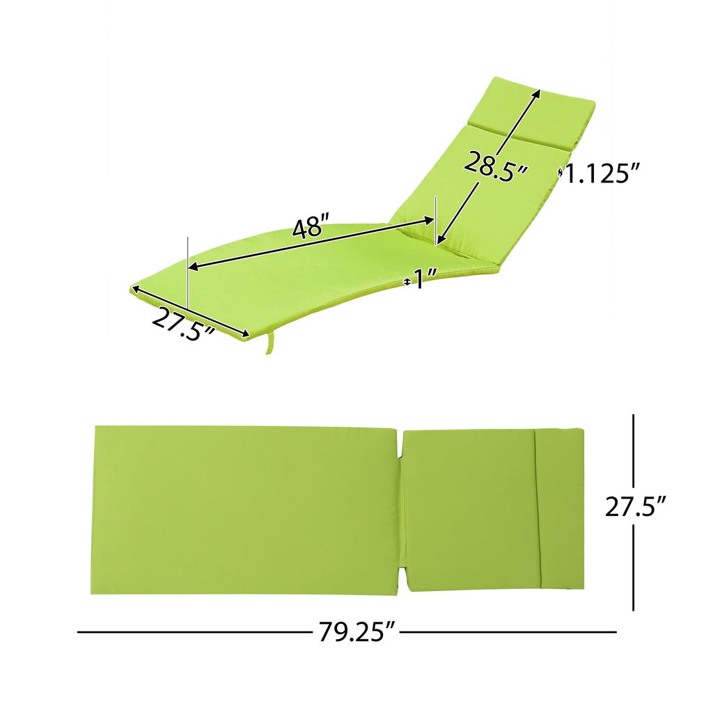 Ensemble de coussins d'extérieur Salem pour chaise longue - Coussins uniquement (lot de 2) par Christopher Knight Home - 79,25L x 27,50W x 1,50H