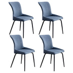 Chaises de salle à manger sans accoudoirs gris foncé industrielles