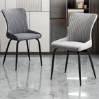 Chaises de salle à manger sans accoudoirs gris foncé industrielles