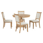 Ensembles de salle à manger 5 pièces Lak Retro avec chaises rembourrées par GDFStudio