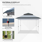 Outsunny 12 x 12 Tonnelle escamotable Pare-soleil Tente instantanée pliable avec filet latéral en maille, Hauteur réglable sur 3 niveaux