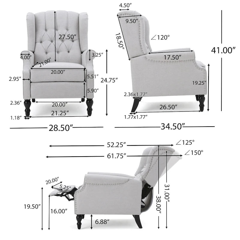 Fauteuils inclinables en tissu touffeté Walter (lot de 2) par Christopher Knight Home