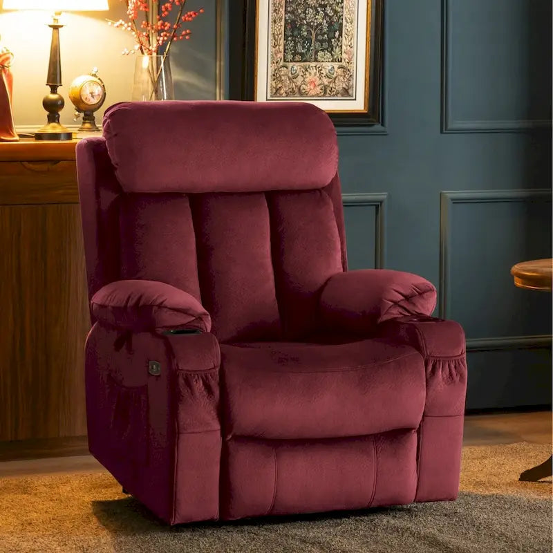 Fauteuil inclinable releveur électrique grand format MCombo avec repose-pieds extensible pour personnes âgées de grande taille, télécommande manuelle, porte-gobelets, tissu 7426