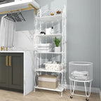Étagère de Boulanger Pliable Haute à 5 Niveaux en Métal Décoratif pour Intérieur/Extérieur - Or ou Blanc - Roche River Decor