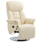Fauteuil inclinable manuel HOMCOM pour adultes, fauteuil inclinable pivotant réglable avec repose-pieds, accoudoirs rembourrés