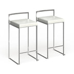 Tabouret de comptoir Silver Orchid Forrest en acier inoxydable empilable et entièrement soudé (lot de 2)