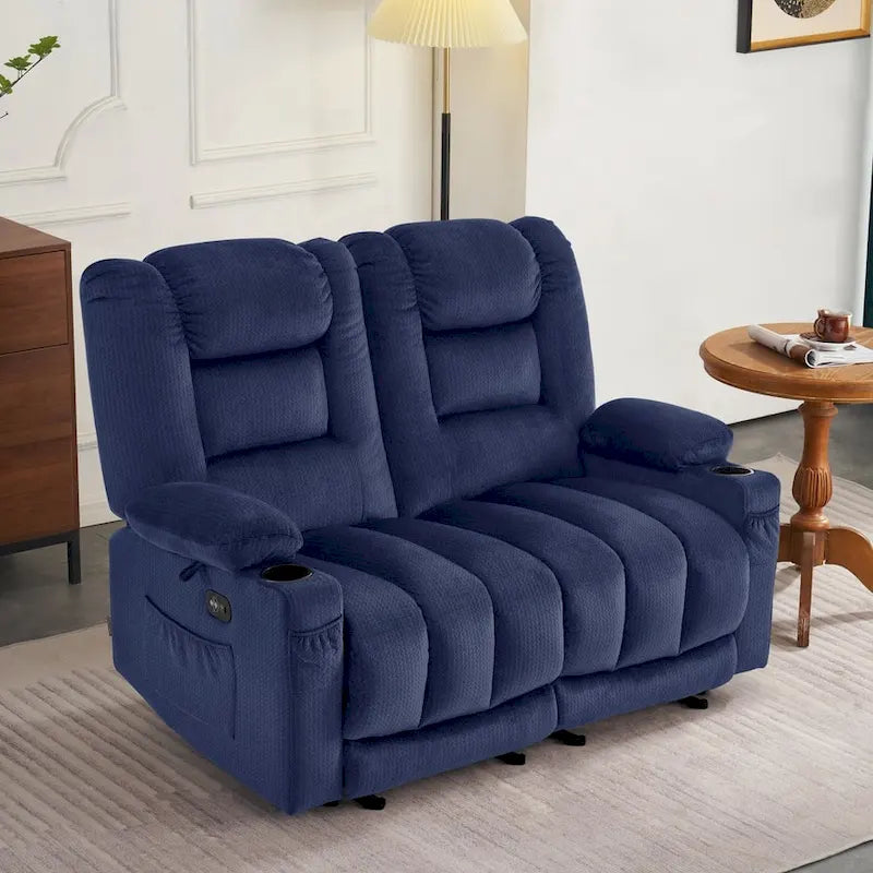 Causeuse inclinable électrique MCombo avec fonction chauffage et massage, en tissu PR648