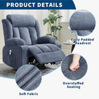 Fauteuil inclinable, Fauteuils à bascule avec massage et chauffage, Poches latérales et porte-gobelet