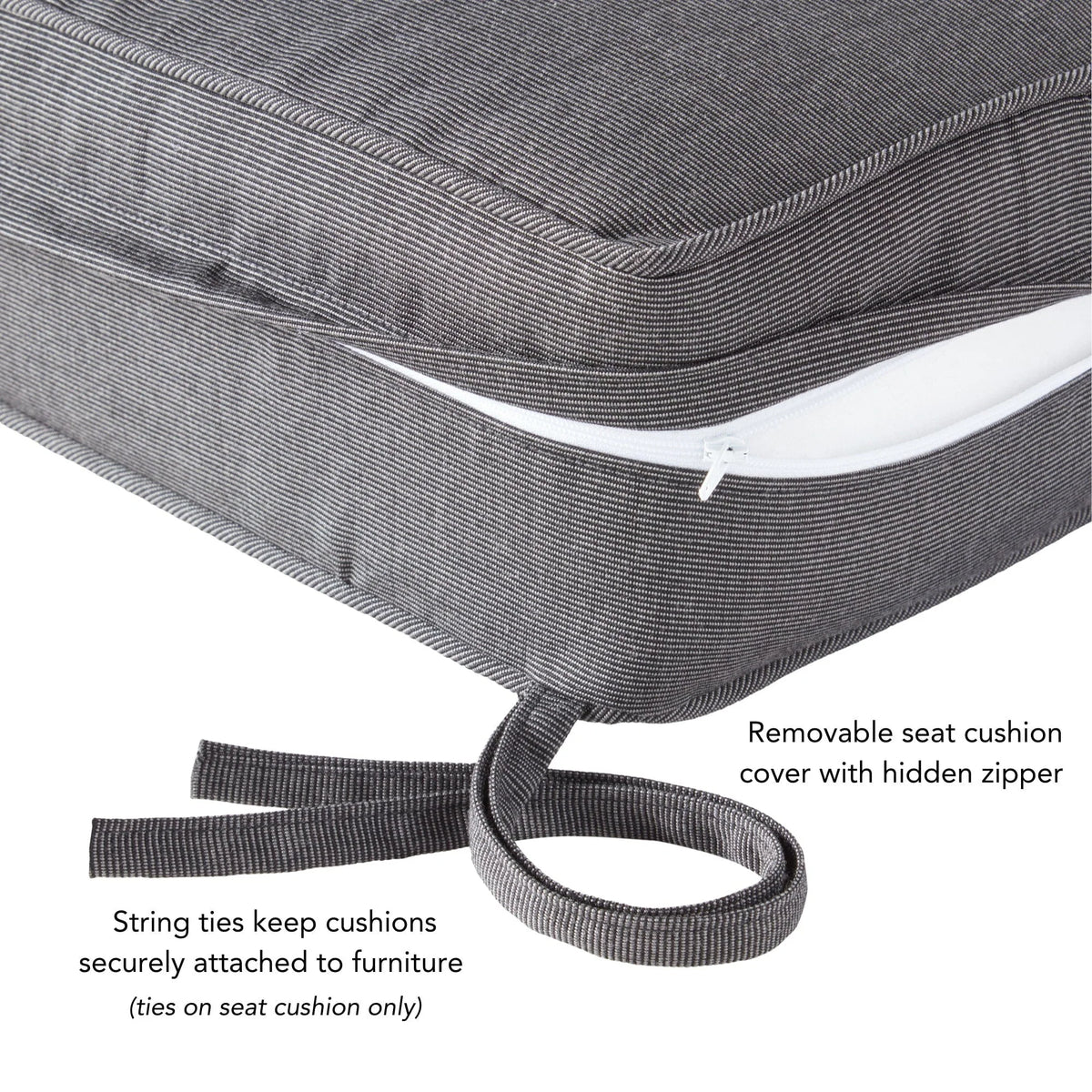 Ensemble de deux coussins d'extérieur haut de gamme Sunbrella pour assise profonde