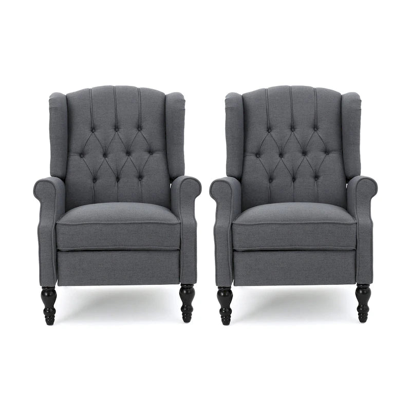 Fauteuils inclinables en tissu touffeté Walter (lot de 2) par Christopher Knight Home