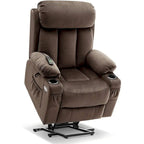 Fauteuil inclinable releveur électrique grand format MCombo avec repose-pieds extensible pour personnes âgées de grande taille, télécommande manuelle, porte-gobelets, tissu 7426
