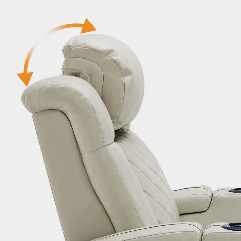 Fauteuil inclinable électrique MCombo avec appuie-tête réglable, siège de cinéma maison à deux moteurs avec port USB, cuir respirant HTS411