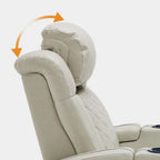 Fauteuil inclinable électrique MCombo avec appuie-tête réglable, siège de cinéma maison à deux moteurs avec port USB, cuir respirant HTS411