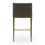 Tabouret de comptoir contemporain Modrest Fairview gris et laiton