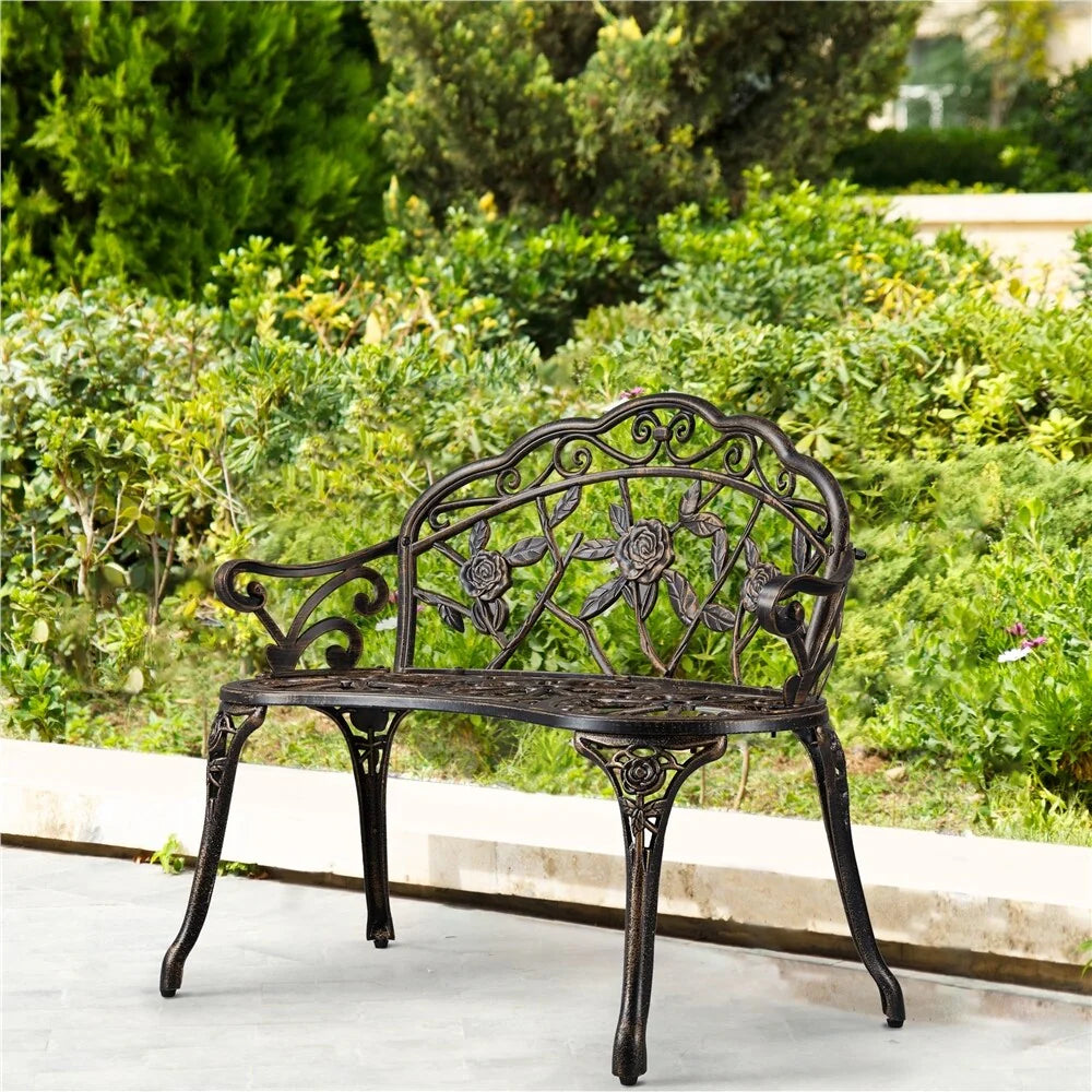 Banc extérieur en métal Yaheetech Banc de jardin de parc - N/A