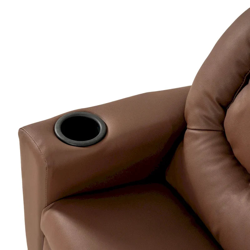 Fauteuil inclinable pour enfants en PVC avec fonction d'inclinaison par poussée, porte-gobelet et repose-pieds confortable