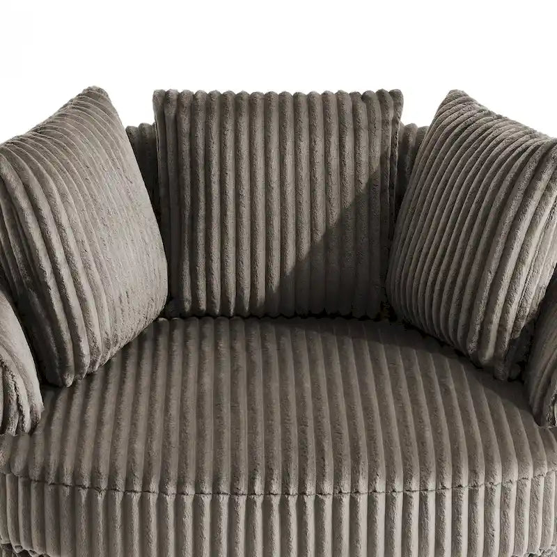 DREAMSIDEA Lot de 2 fauteuils pivotants recouverts de tissu, accoudoirs encastrés