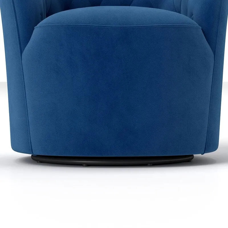 Fauteuil club pivotant à 360 degrés en velours avec dossier capitonné