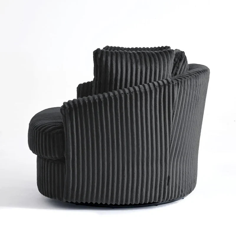 DREAMSIDEA Lot de 2 fauteuils pivotants recouverts de tissu, accoudoirs encastrés