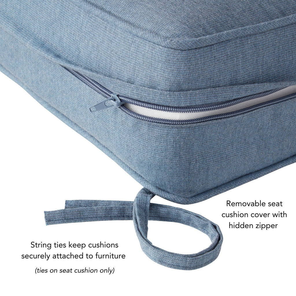 Ensemble de deux coussins d'extérieur haut de gamme Sunbrella pour assise profonde