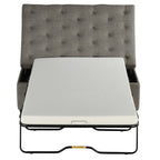Pouf lit pliant, pouf de 126 cm avec lit pliant, pouf-lit convertible avec matelas à mémoire de forme et design capitonné