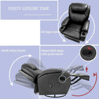 Fauteuil Inclinable de Massage Pivotant Chauffant en Similicuir pour Salon