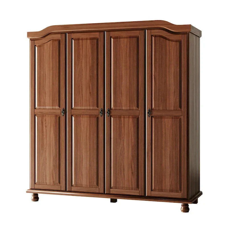 Palace Imports Kyle Armoire 4 portes 100 % en bois massif avec portes en bois massif ou portes miroir