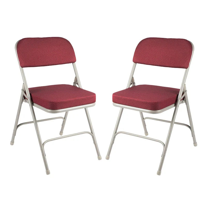 Chaise pliante de luxe matelassée en tissu de la collection Bernadine de Hampden Furnishings, lot de 2