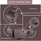 Fauteuil Inclinable de Massage Pivotant Chauffant en Similicuir pour Salon