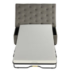 Pouf lit pliant, pouf de 126 cm avec lit pliant, pouf-lit convertible avec matelas à mémoire de forme et design capitonné