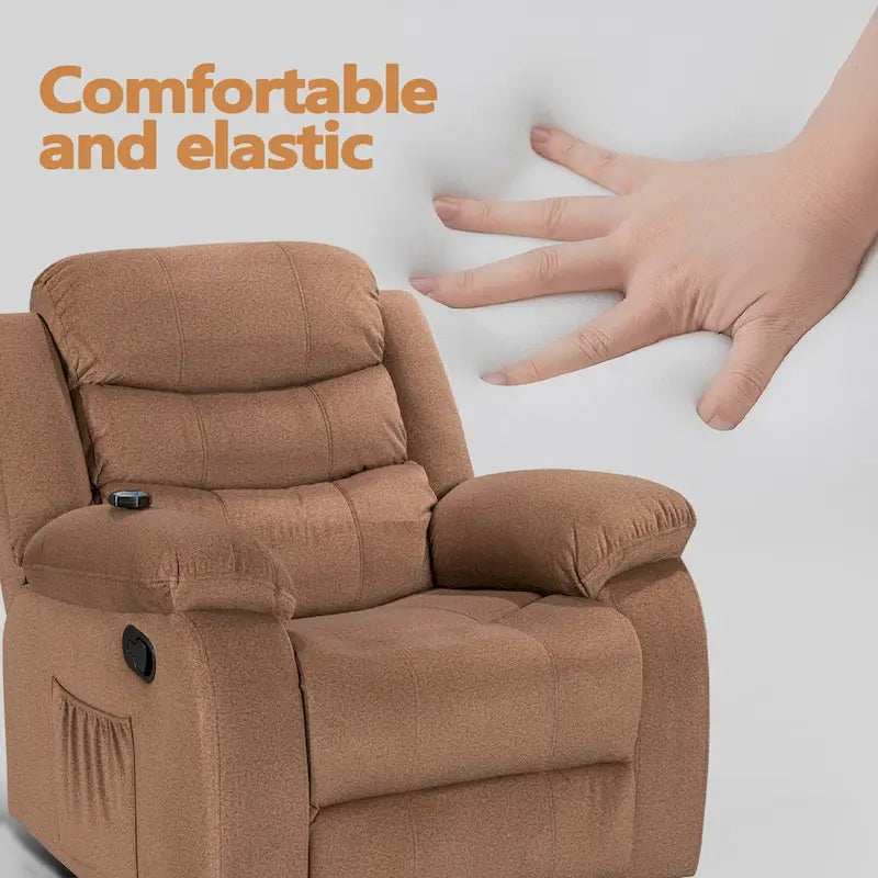 Fauteuil inclinable moelleux avec fonctions massage et chaleur