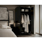 Palace Imports Armoire Urbaine 2 Portes 100% Bois Massif avec Portes Pleines et Miroirs