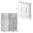 Armoire moderne autoportante en bois massif avec étagères de rangement