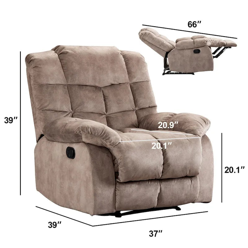 Fauteuil inclinable manuel ergonomique très rembourré